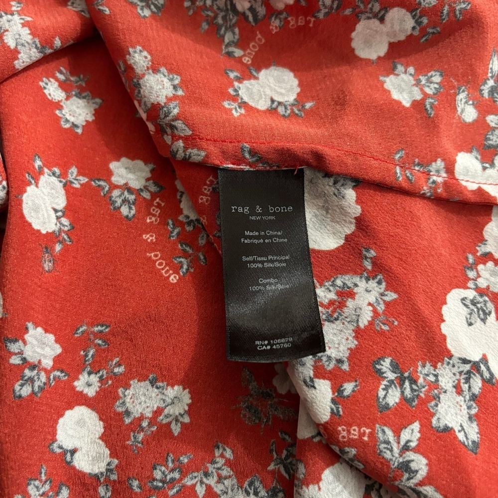 Rag & Bone Garden Floral Zoe Dress Womens Medium Asymmetrical 100% Silk NEW $450 - Picture 6 of 6